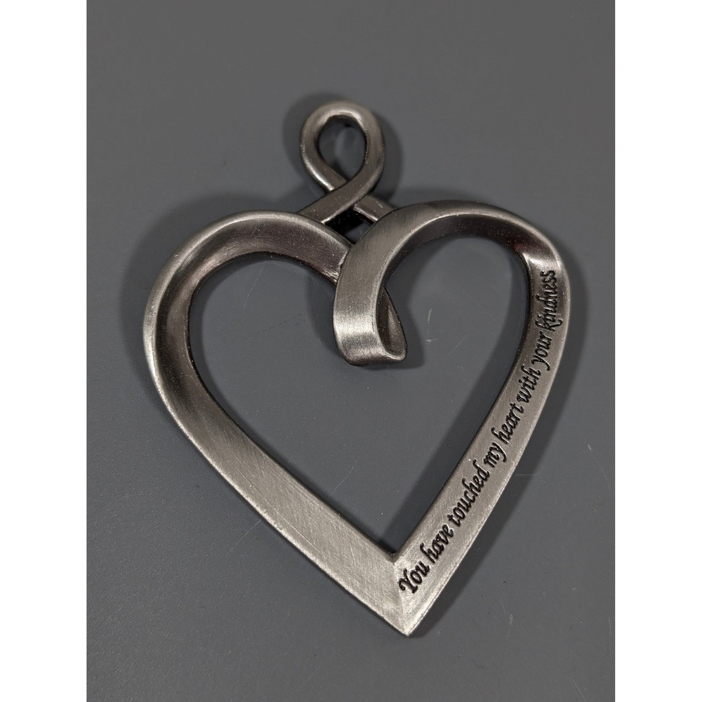 Ganz Pewter Heart Ribbon Ornament Kindness Quote‎ Keepsake Gift